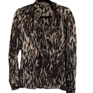 Anne Klein Black and White Patterned Blouse